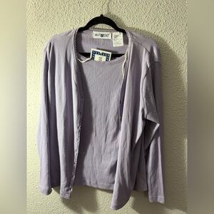 White Stag Lavender Ribbed blouse Size L